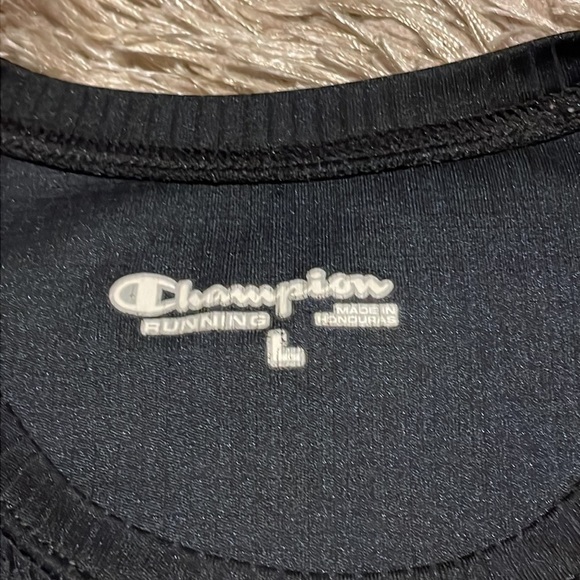 CHAMPION Black Short‎ Sleeve Workout Running Tee Shirt Size Large - Picture 5 of 9